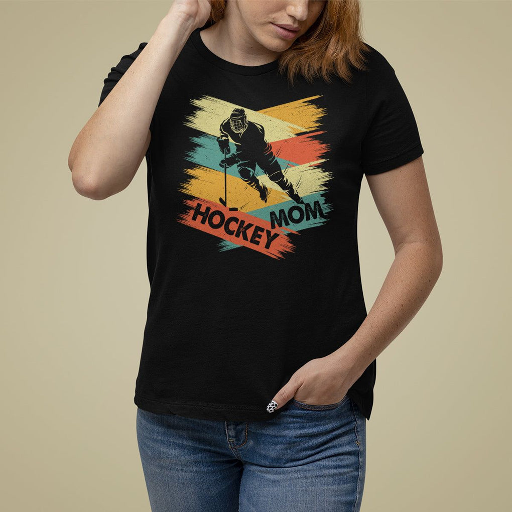 Hockey Mom T Shirt For Women Mother's Day Mama Of Hockey Player TS09 Black Printyourwear