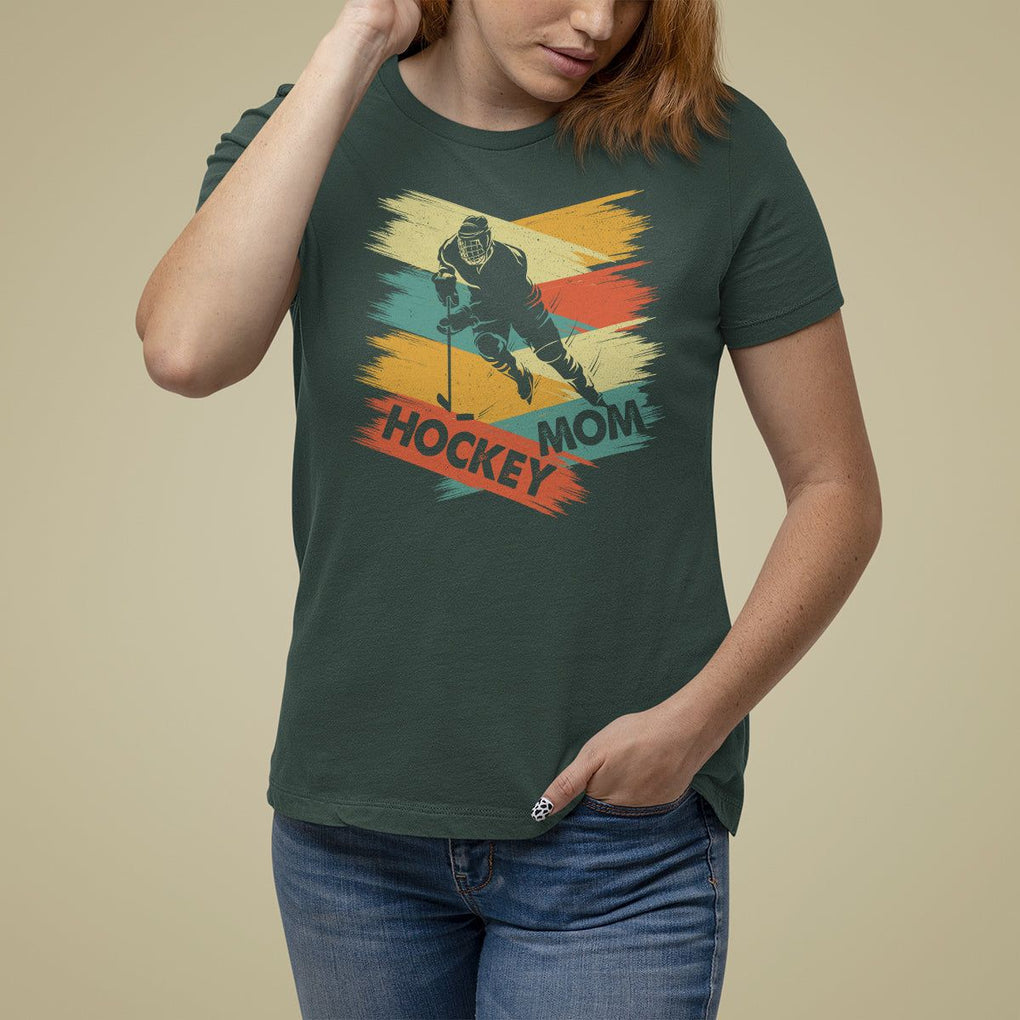 Hockey Mom T Shirt For Women Mother's Day Mama Of Hockey Player TS09 Dark Forest Green Printyourwear