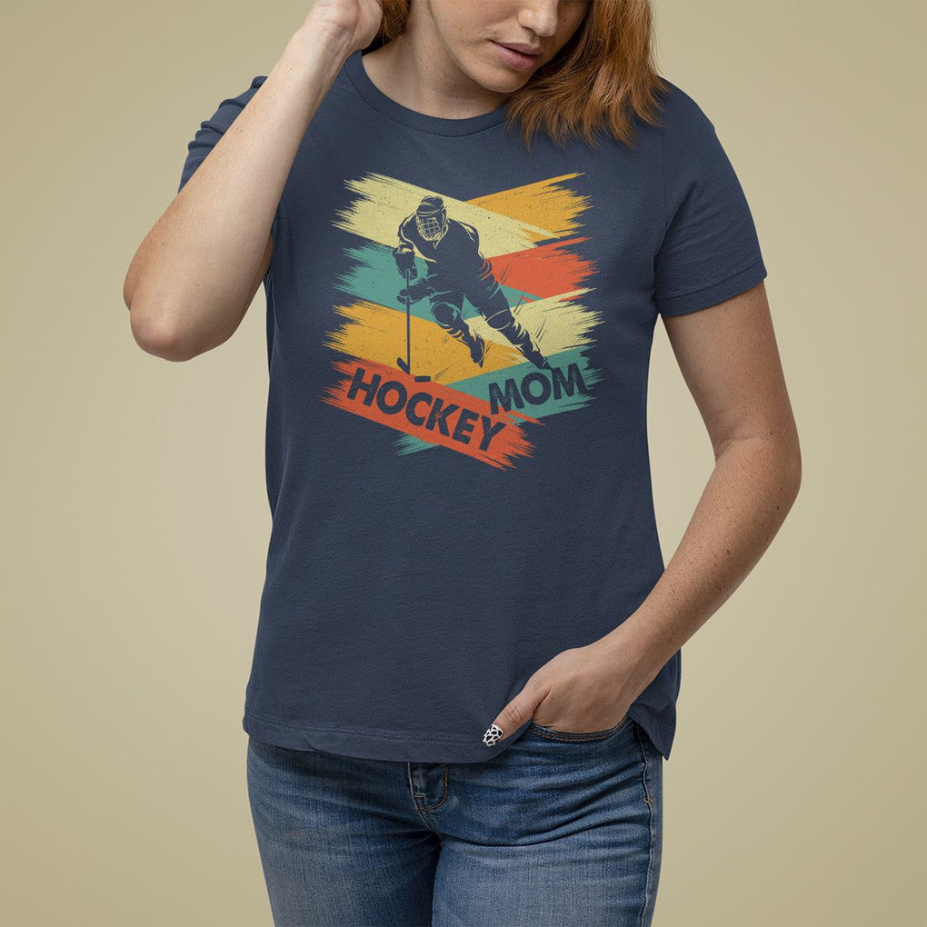 Hockey Mom T Shirt For Women Mother's Day Mama Of Hockey Player TS09 Navy Printyourwear