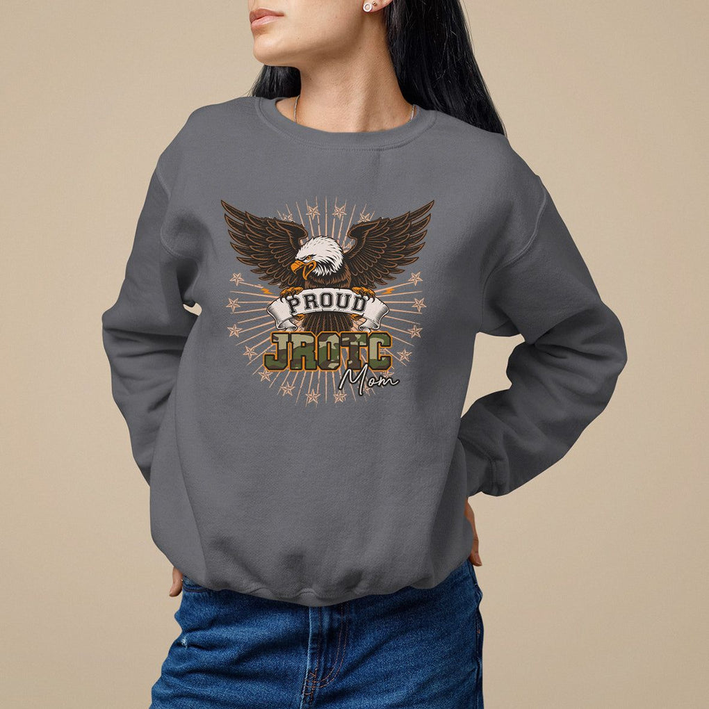 Mother's Day Sweatshirt Proud JROTC Mom Mother Of Cadets TS09 Charcoal Printyourwear