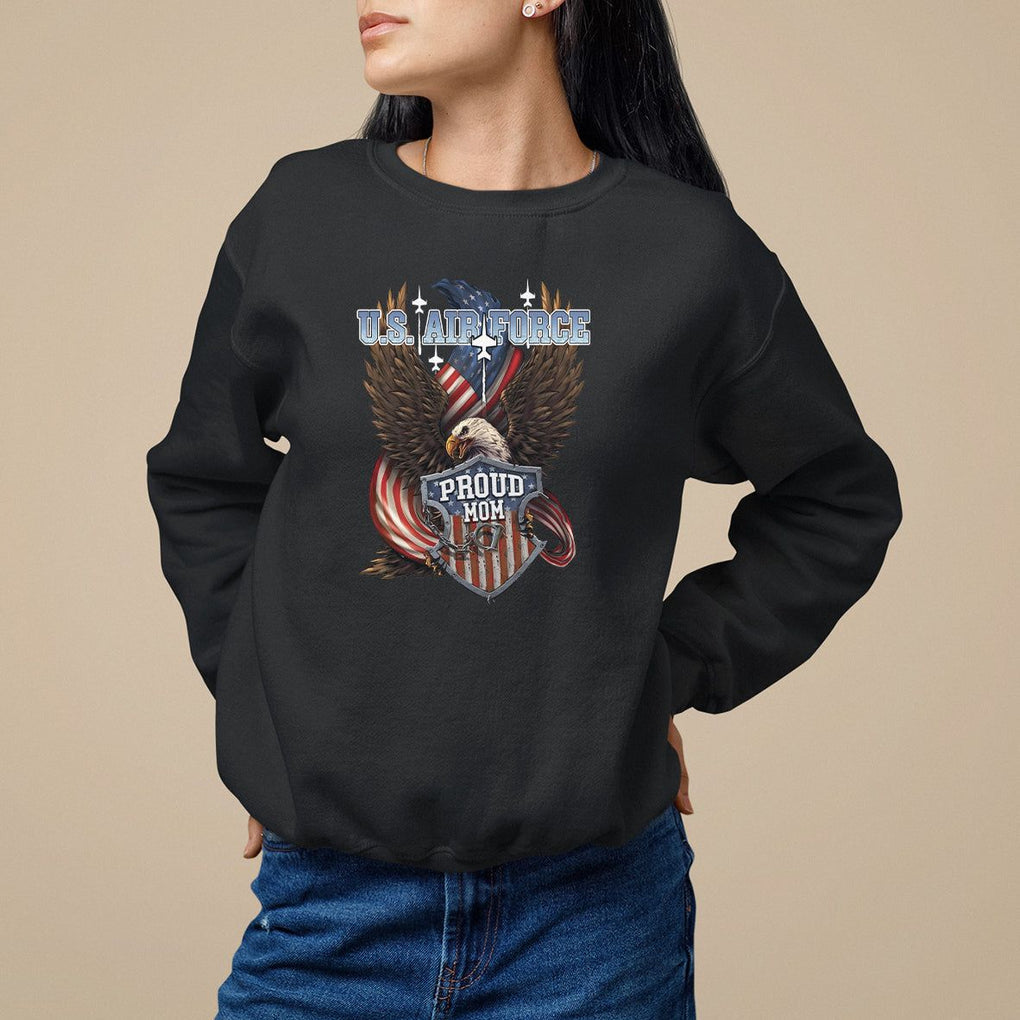 Mother's Day Sweatshirt Proud Mom U.S. Air Force Army TS09 Black Printyourwear