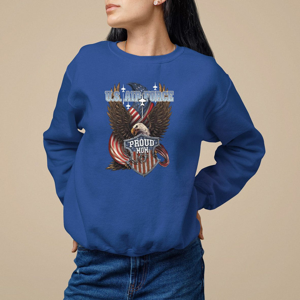 Mother's Day Sweatshirt Proud Mom U.S. Air Force Army TS09 Royal Blue Printyourwear