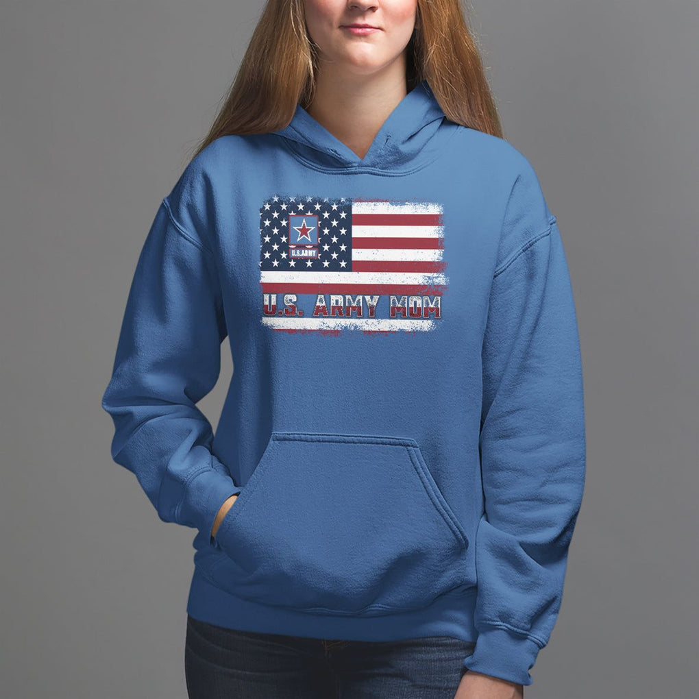 Mother's Day Hoodie U.S Army Mom American Flag Veteran TS09 Royal Blue Printyourwear