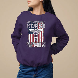 My Favorite Nurse Calls Me Mom Mother's Day Sweatshirt TS09 Purple Printyourwear