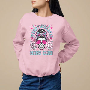Mother's Day Sweatshirt Overstimulated Moms Club Funny Skeleton TS09 Light Pink Printyourwear