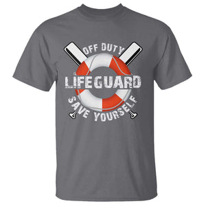 Funny Off Duty Lifeguard T Shirt Save Yourself Swimming Pool TS09 Charcoal Print Your Wear
