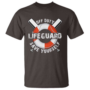 Funny Off Duty Lifeguard T Shirt Save Yourself Swimming Pool TS09 Dark Chocolate Print Your Wear