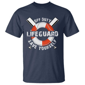 Funny Off Duty Lifeguard T Shirt Save Yourself Swimming Pool TS09 Navy Print Your Wear