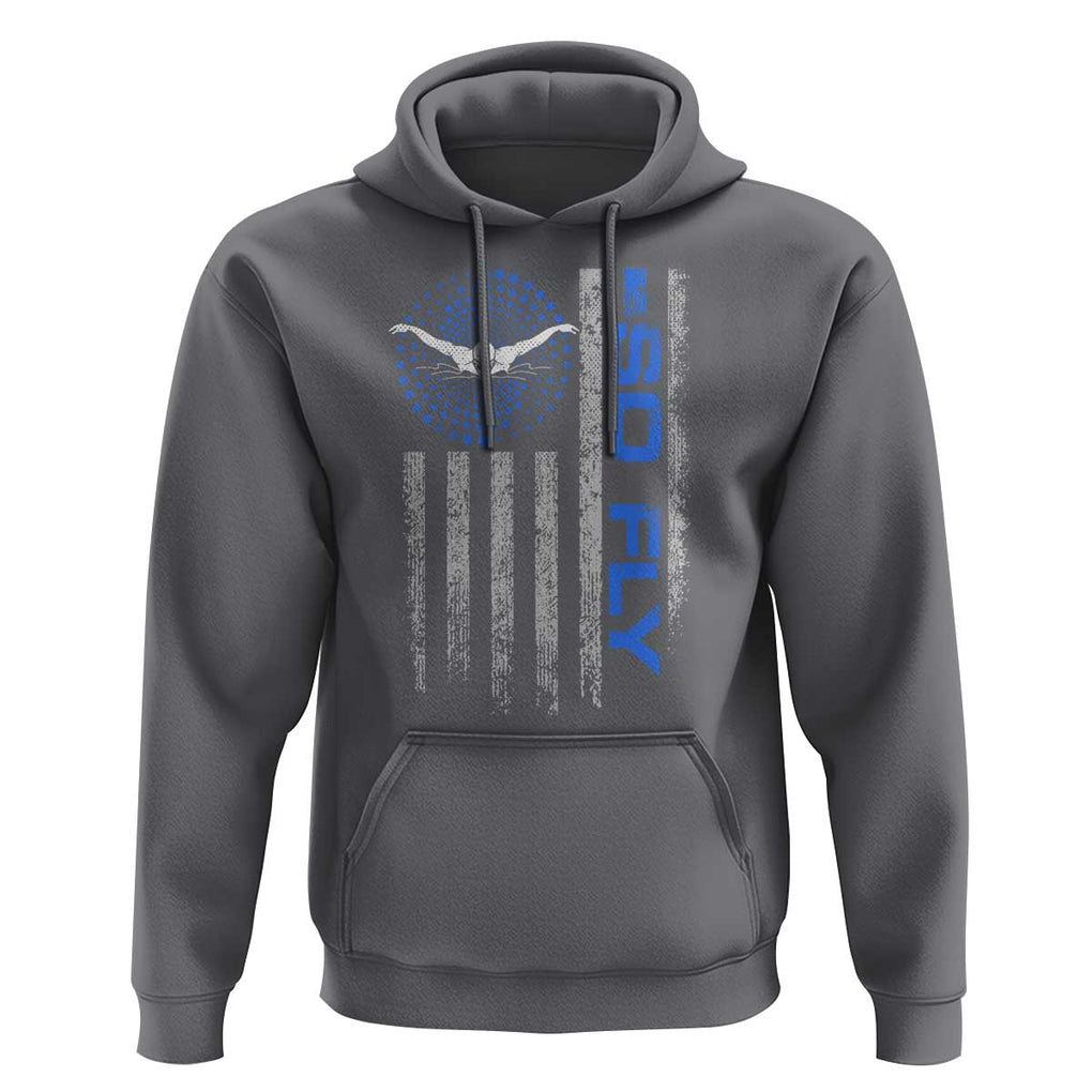 So Fly USA Swimming Team Sports Athlete Aquatic Hoodie TS09 Charcoal Print Your Wear