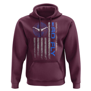 So Fly USA Swimming Team Sports Athlete Aquatic Hoodie TS09 Maroon Print Your Wear