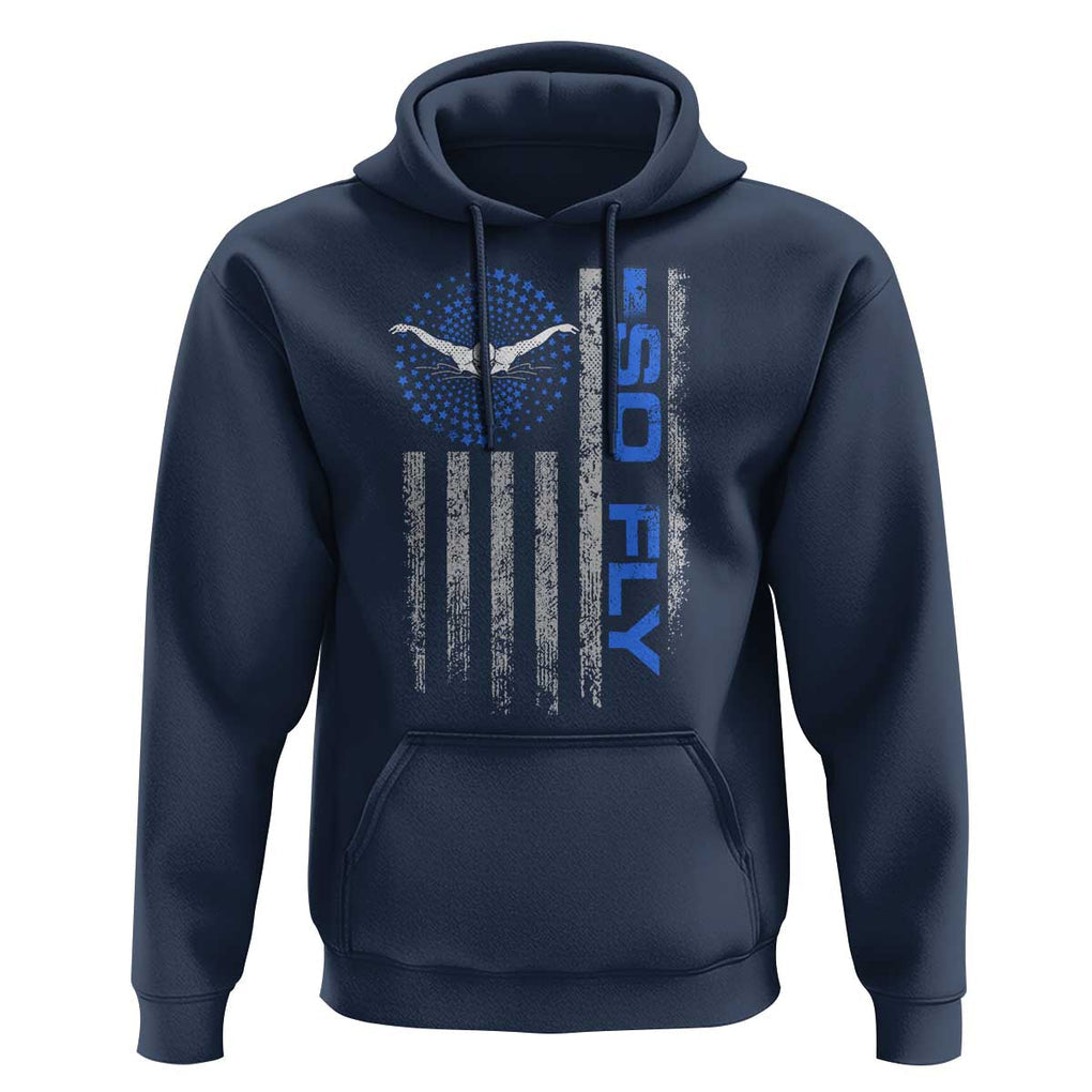 So Fly USA Swimming Team Sports Athlete Aquatic Hoodie TS09 Navy Print Your Wear