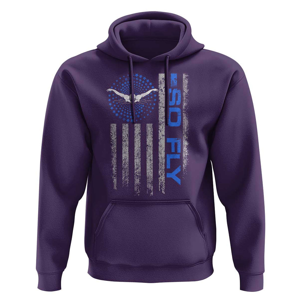 So Fly USA Swimming Team Sports Athlete Aquatic Hoodie TS09 Purple Print Your Wear