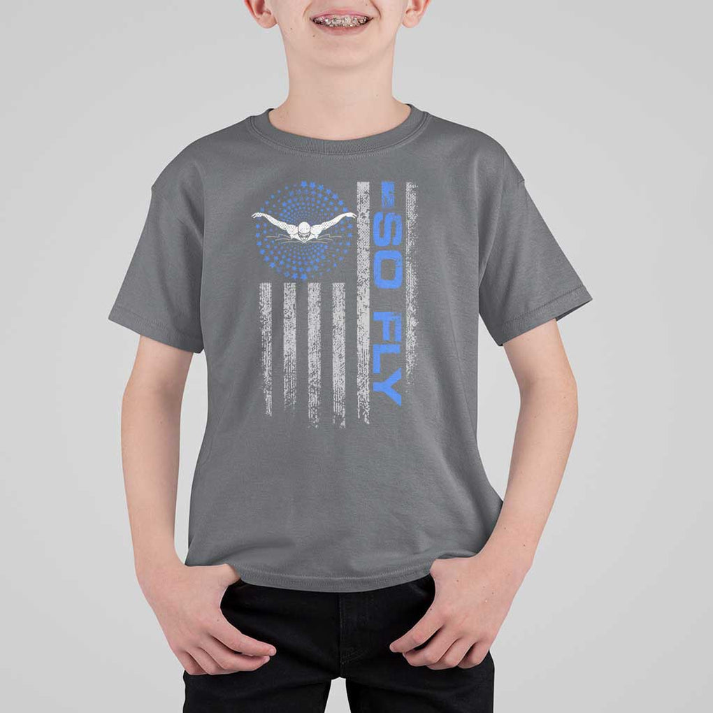 So Fly USA Swimming Team Sports Athlete Aquatic T Shirt For Kid TS09 Charcoal Print Your Wear