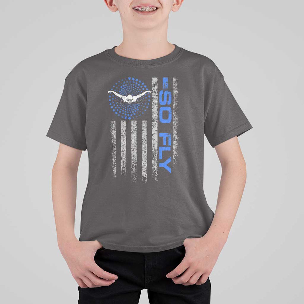 So Fly USA Swimming Team Sports Athlete Aquatic T Shirt For Kid TS09 Dark Chocolate Print Your Wear