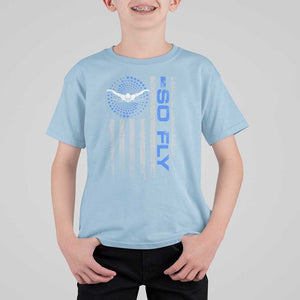 So Fly USA Swimming Team Sports Athlete Aquatic T Shirt For Kid TS09 Light Blue Print Your Wear