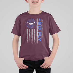 So Fly USA Swimming Team Sports Athlete Aquatic T Shirt For Kid TS09 Maroon Print Your Wear