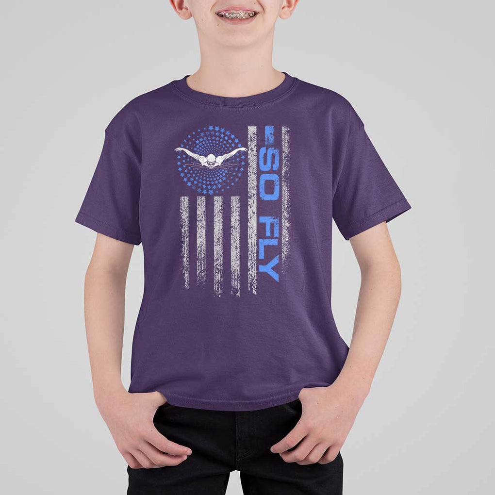So Fly USA Swimming Team Sports Athlete Aquatic T Shirt For Kid TS09 Purple Print Your Wear