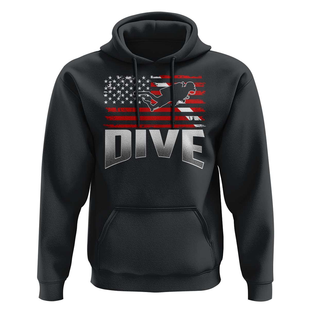 Scuba Diving Hoodie Diver Ocean American Flag TS09 Black Print Your Wear
