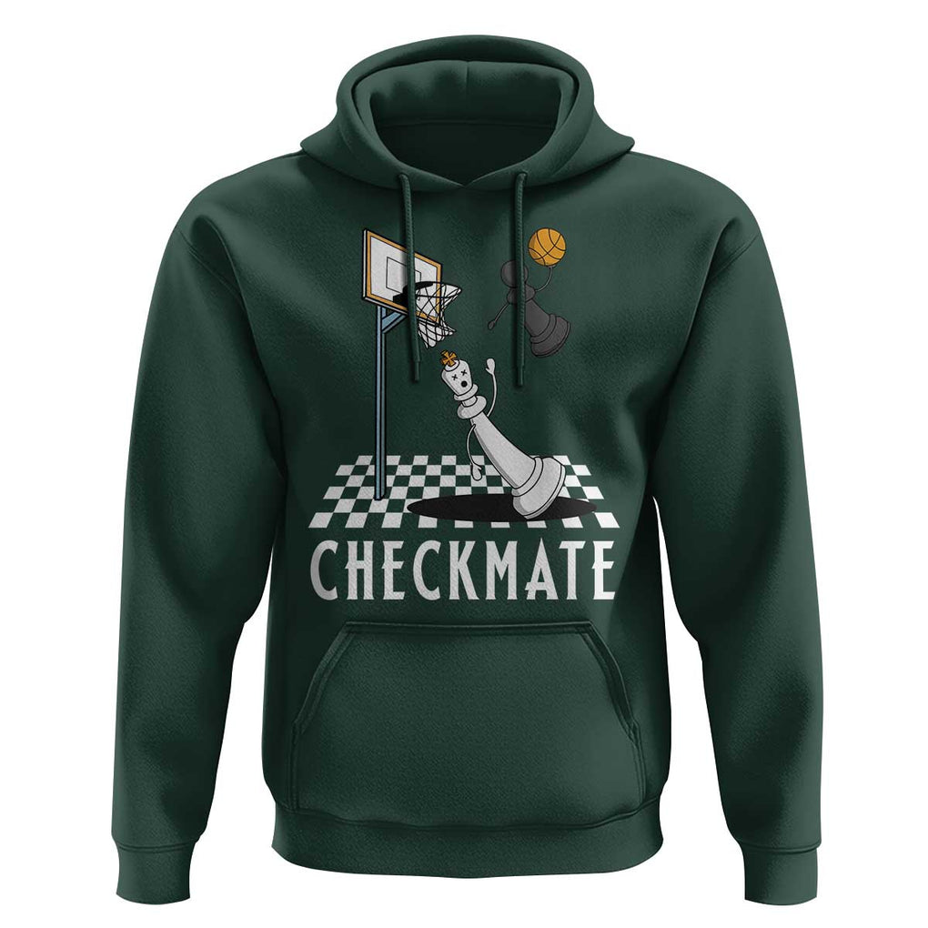 Funny Checkmate Chess Basketball Player Hoodie TS09 Dark Forest Green Print Your Wear