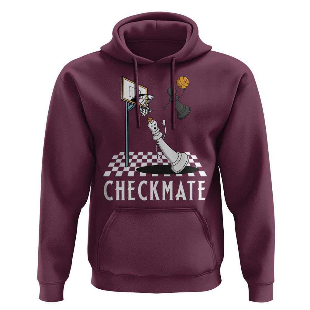 Funny Checkmate Chess Basketball Player Hoodie TS09 Maroon Print Your Wear