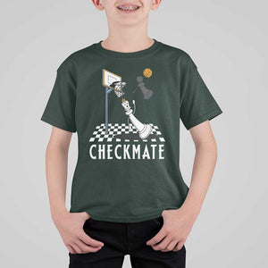 Funny Checkmate Chess Basketball Player T Shirt For Kid TS09 Dark Forest Green Print Your Wear