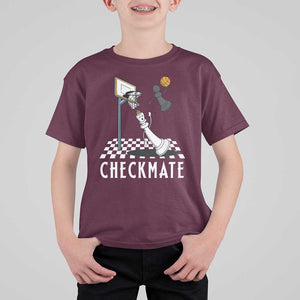 Funny Checkmate Chess Basketball Player T Shirt For Kid TS09 Maroon Print Your Wear