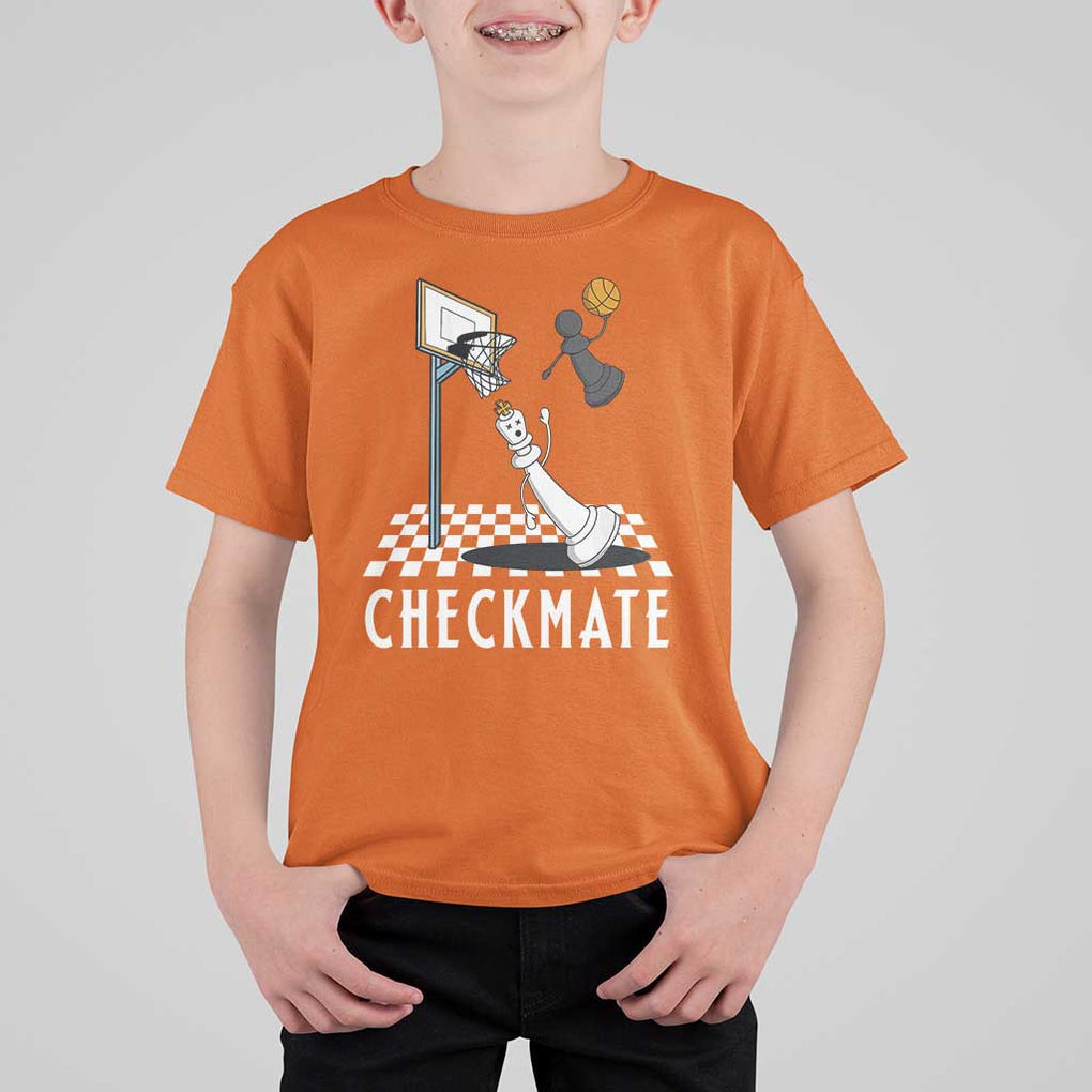Funny Checkmate Chess Basketball Player T Shirt For Kid TS09 Orange Print Your Wear