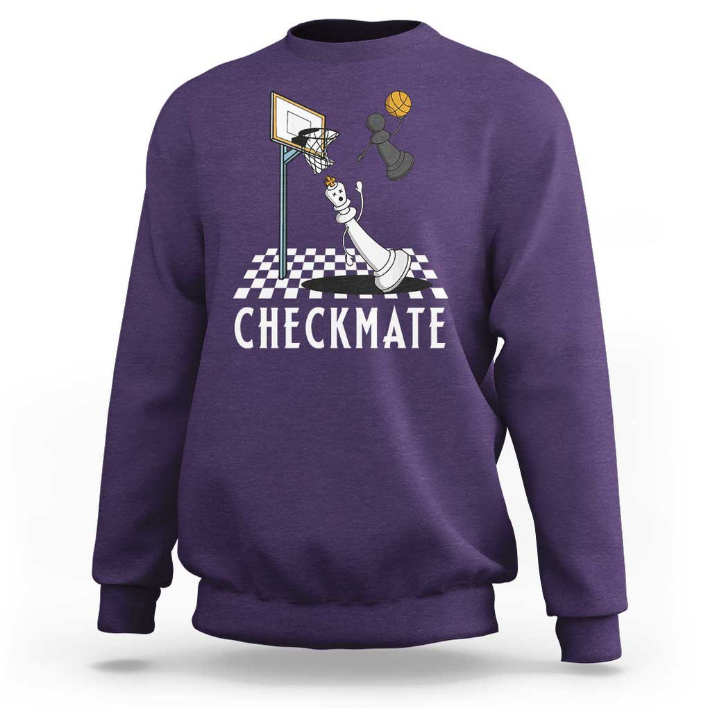 Funny Checkmate Chess Basketball Player Sweatshirt TS09 Purple Print Your Wear