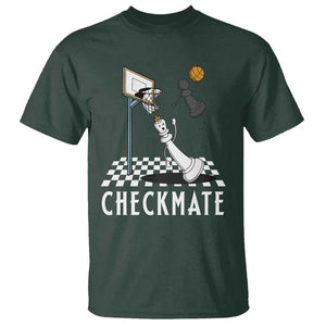 Funny Checkmate Chess Basketball Player T Shirt TS09 Dark Forest Green Print Your Wear