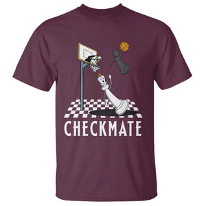 Funny Checkmate Chess Basketball Player T Shirt TS09 Maroon Print Your Wear