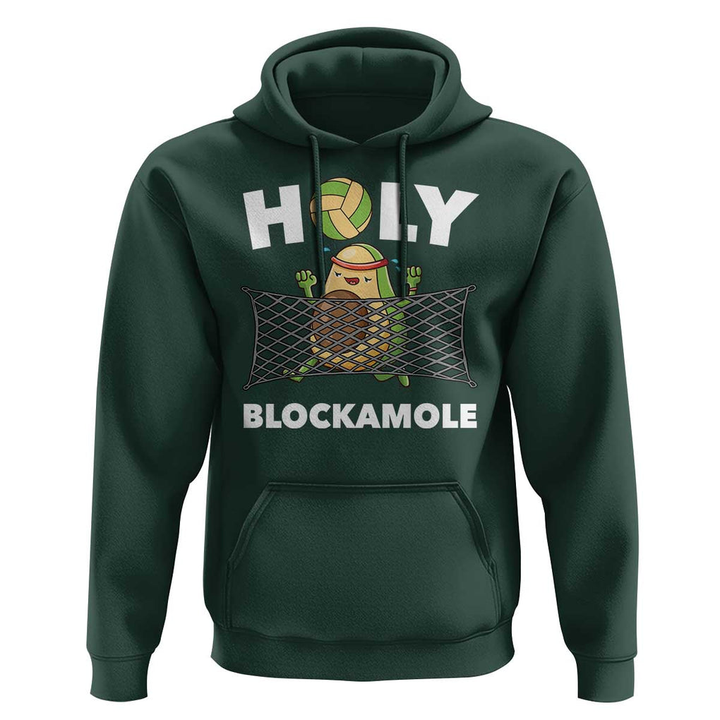 Funny Volleyball Hoodie Holy Blockamole Cute Avocado TS09 Dark Forest Green Print Your Wear