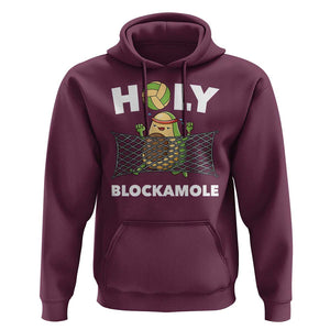 Funny Volleyball Hoodie Holy Blockamole Cute Avocado TS09 Maroon Print Your Wear