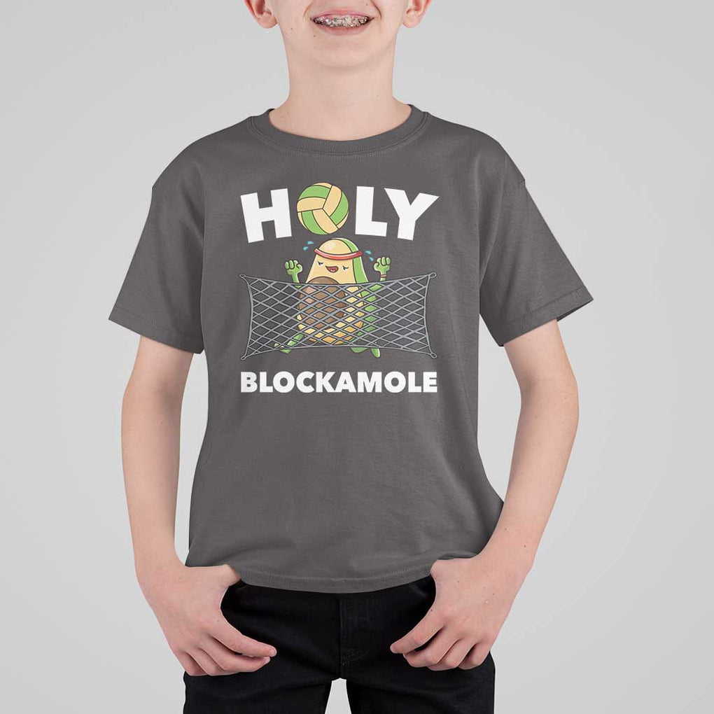 Funny Volleyball T Shirt For Kid Holy Blockamole Cute Avocado TS09 Dark Chocolate Print Your Wear
