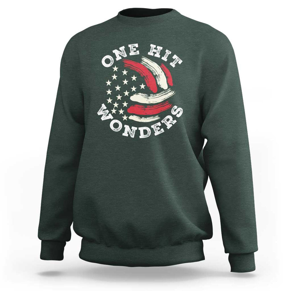 US Volleyball Sweatshirt One Hit Wonders American Flag Sport Lover TS09 Dark Forest Green Print Your Wear