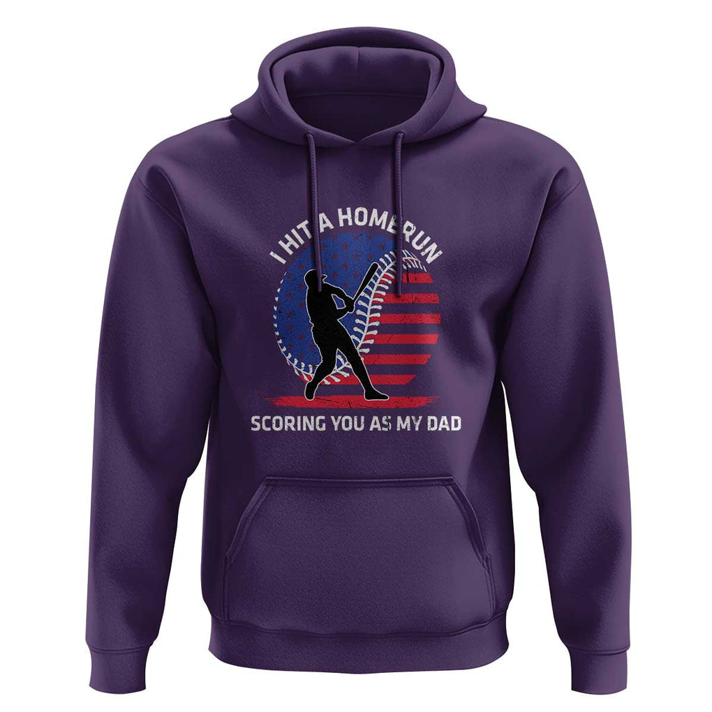 Funny Baseball Hoodie I Hit A Homerun Scoring You As My Dad TS09 Purple Print Your Wear