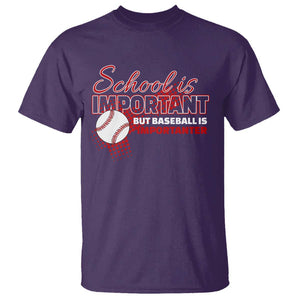 Funny School Is Important But Baseball Is Importanter T Shirt TS09 Purple Print Your Wear