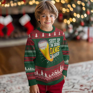 Funny Baseball Ugly Christmas Sweater Shut Up I'm Doing Game Changer TS09 Christmas Print Your Wear