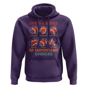 Funny Baseball Hoodie Life Is A Series Of Important Choices Types of Baseball Pitches TS09 Purple Print Your Wear