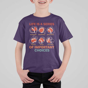 Funny Baseball T Shirt For Kid Life Is A Series Of Important Choices Types of Baseball Pitches TS09 Purple Print Your Wear
