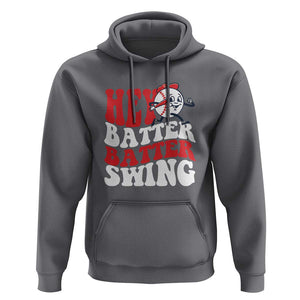 Funny Baseball Hoodie Hey Batter Swing Groovy TS09 Charcoal Print Your Wear