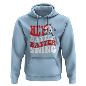 Funny Baseball Hoodie Hey Batter Swing Groovy TS09 Light Blue Print Your Wear