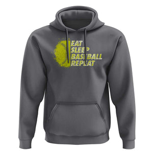 Eat Sleep Baseball Repeat Hoodie TS09 Charcoal Print Your Wear