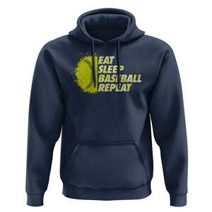 Eat Sleep Baseball Repeat Hoodie TS09 Navy Print Your Wear