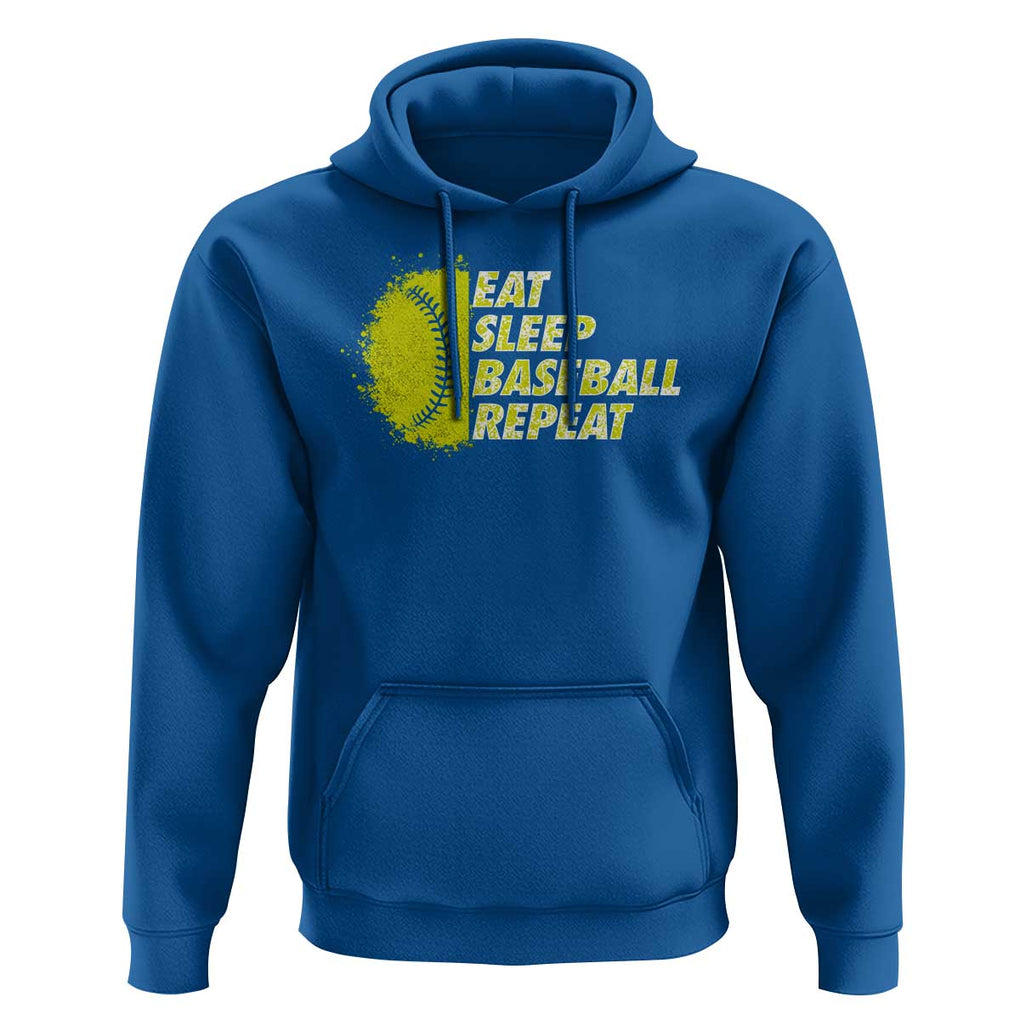 Eat Sleep Baseball Repeat Hoodie TS09 Royal Blue Print Your Wear