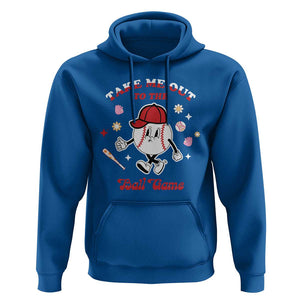 Funny Baseball Hoodie Take Me Out To The Ball Game Groovy TS09 Royal Blue Print Your Wear