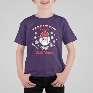 Funny Baseball T Shirt For Kid Take Me Out To The Ball Game Groovy TS09 Purple Print Your Wear