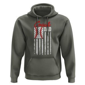 Baseball Coach Dad Hoodie Like A Normal Dad Only Cooler America Flag TS09 Military Green Print Your Wear