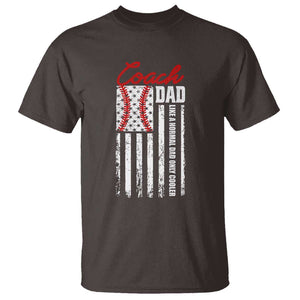 Baseball Coach Dad T Shirt Like A Normal Dad Only Cooler America Flag TS09 Dark Chocolate Print Your Wear