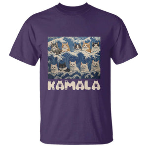 Funny Cat Kamala 2024 T Shirt Cat Ladies Harris Blue Wave US Madam President TS09 Purple Print Your Wear
