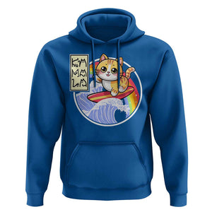 Funny Cat Kamala 2024 Hoodie Harris Blue Wave Cat Ladies Rainbow TS09 Royal Blue Print Your Wear